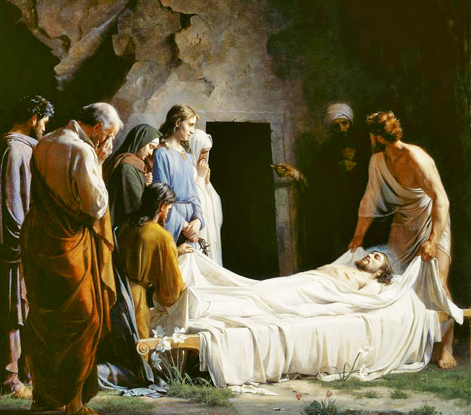 После распятия Христа погребение