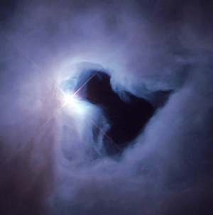 Глобула Бока в отражательной туманности NGC 1999 созвездия Орион