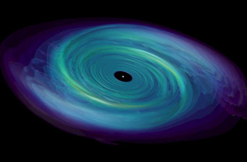 Изображение диска аккреции вокруг звезды типа Т Тельца (NASA)