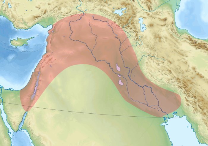Карта региона Плодородного полумесяца и основных империй