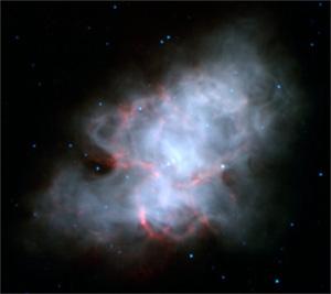 остатки суперновы, звезды, которая взорвалась в Крабовидной туманности